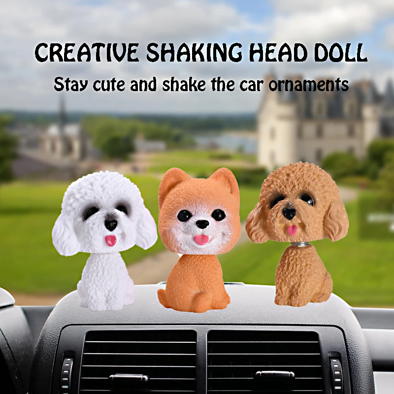 

Car Decoration Cute Shaking Head Nodding Teddy Dog Car Interior Dashboard Decoration Shaking Head Puppy Character Toy Accessorie