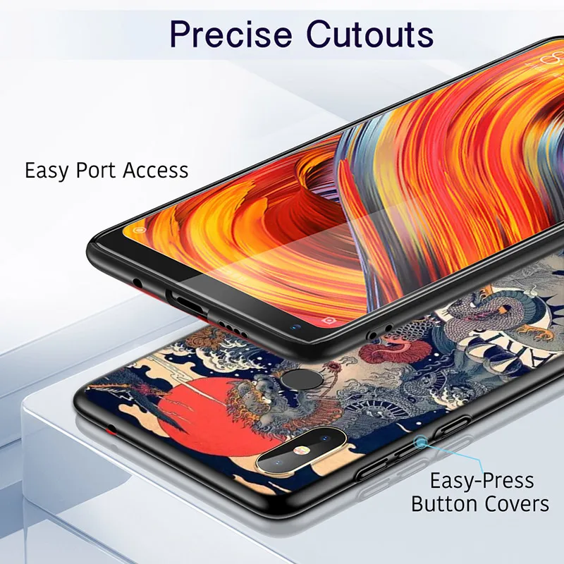 japanese wave anime dragon for xiaomi mi 11 10t note 10 poco x3 nfc m2 x2 f2 c3 m3 play mix 3 a2 8 lite pro phone case free global shipping