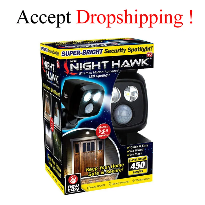 2018 новый ночной Hawk светодиодный беспроводной светильник с активированным
