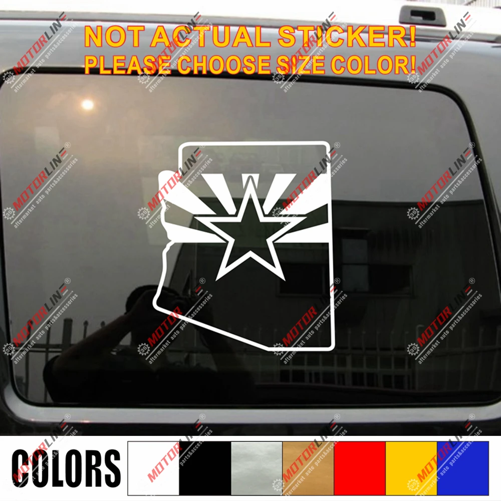 Флаг Аризоны карта Наклейка автомобиля винил выберите размер и цвет высечки без