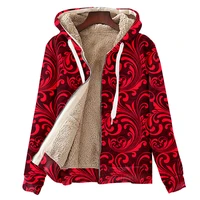 3d floral printed oversized fleece thermal mens winter zipper hoodies parkas velvet quilted long sleeve jacket harajuku clothes
