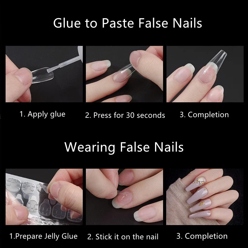 Full/Half Cover Fake Nail Artificial Press on Long Ballerina Clear/Natural/white False Nails Coffin Nails Art Tips Manicure Tool