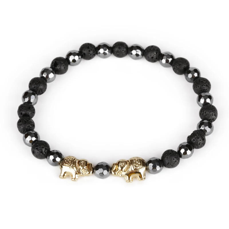 

Ограненный браслет для мужчин и женщин, изящный браслет с имитацией лечебного камня, очаровательный браслет с двойным слоном, цвет натураль...