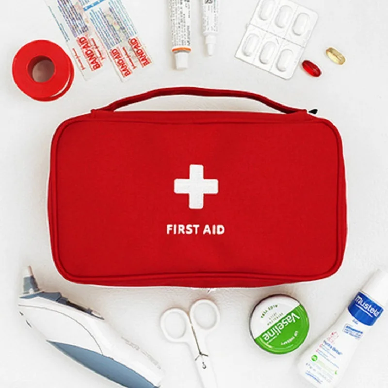 

First Aid Bag Portable Water Resistant Zipper Medical Storage Pouch Cosmetic Handbag Home Travel Polyurethane Emergency Supplies