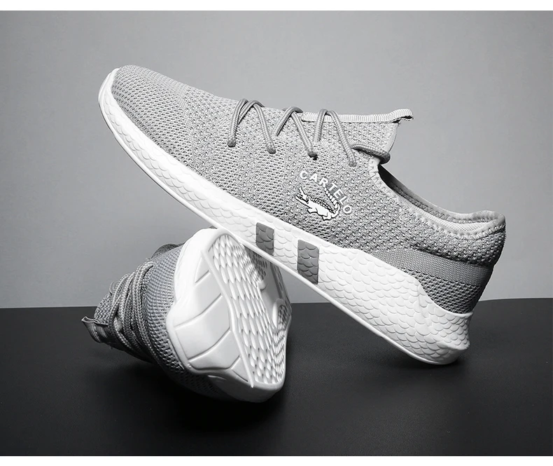 CARTELO men's shoes fashion trend simple and light comfortable shoes breathable flying woven Korean sports casual shoes men