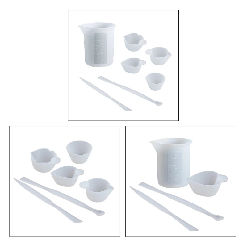 

1 комплект многоразовые смолы Искусство смешивания мерные чашки силикона палочка для размешивания прессформу эпоксидной смолы для изготов...