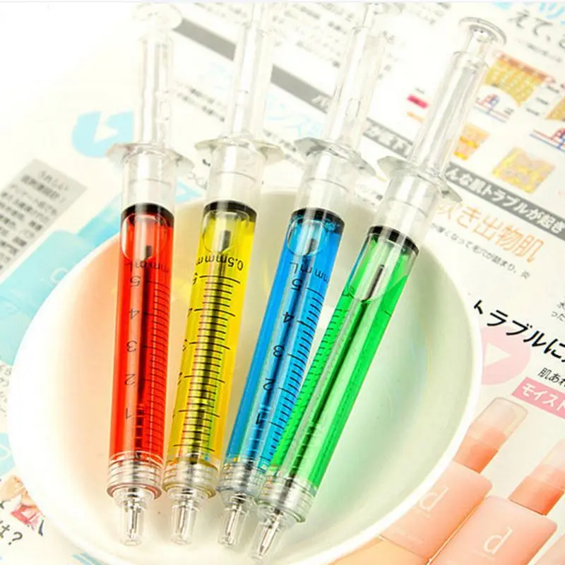 Ручки в форме шприца (навальный пакет 24) Выдвижной Fun Multi Цвет новая ручка для Nur