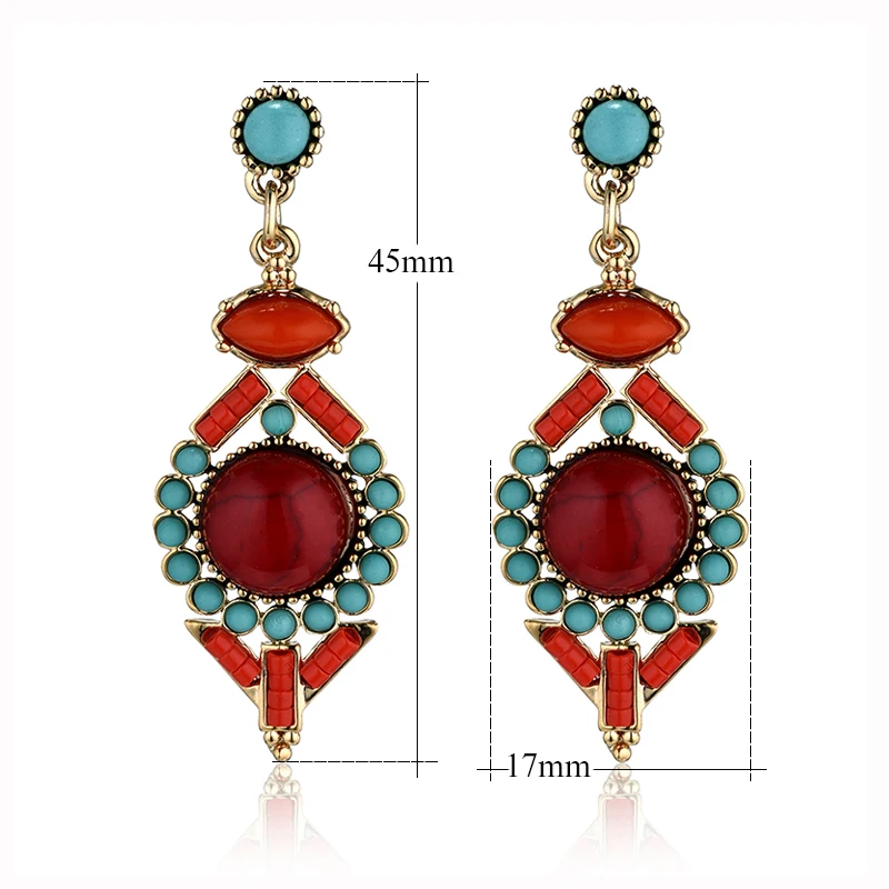 Винтажные Этнические украшения индийские серьги Jhumka с красными бусинами