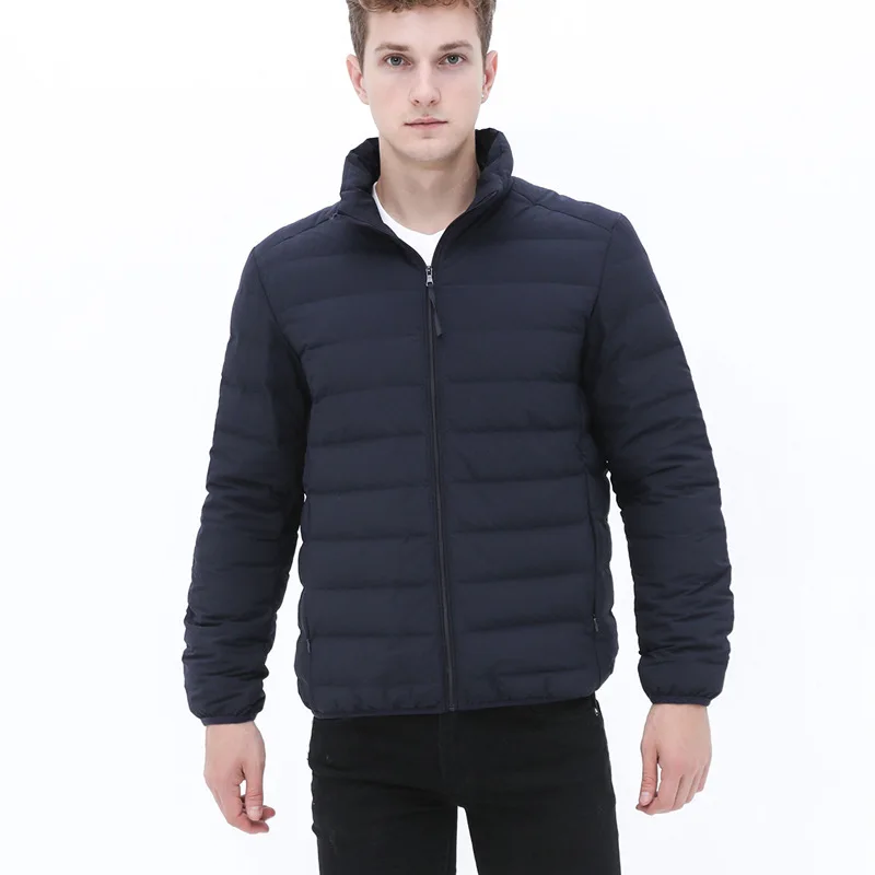 

Men Winter Coat 2020 New Arrival Fashion Stander Collar Men Puffer Jacket White Duck Down Korean Casual Light Jackets