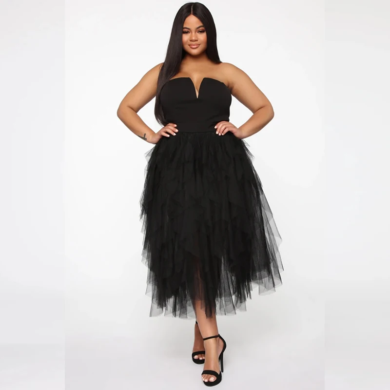 

Chic 2021 Sexy Aldy Solid Grenadine Ball Gown Dress Strapless Cascading Bow Clever Dress Lady Sweet Dress