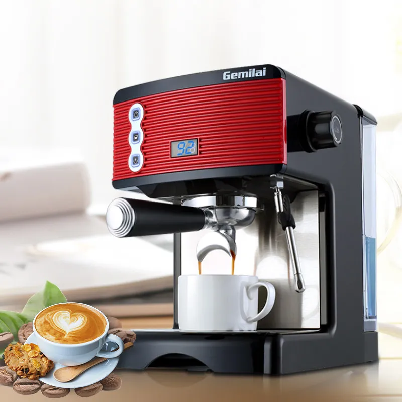 

Household Semi Auto Espresso Coffee Machine 15 Bar Steam Commercial Coffee Maker 1.7L Water Tank