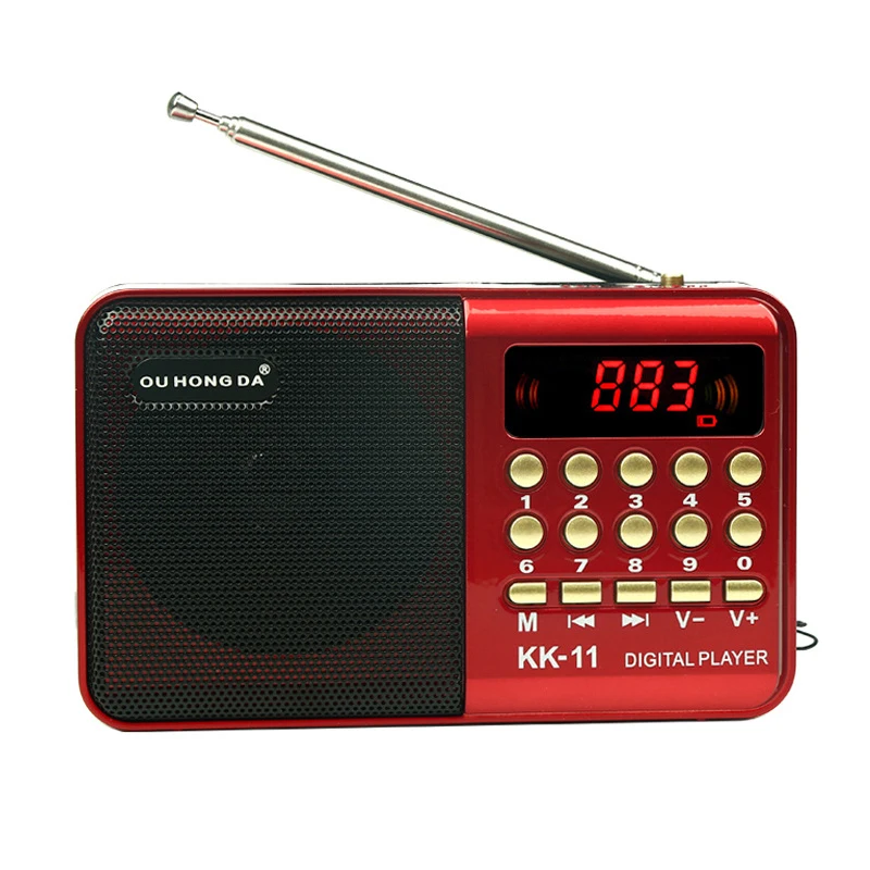 Портативный цифровой мини-радиоприемник k11 FM-радио USB TF MP3 музыкальный плеер