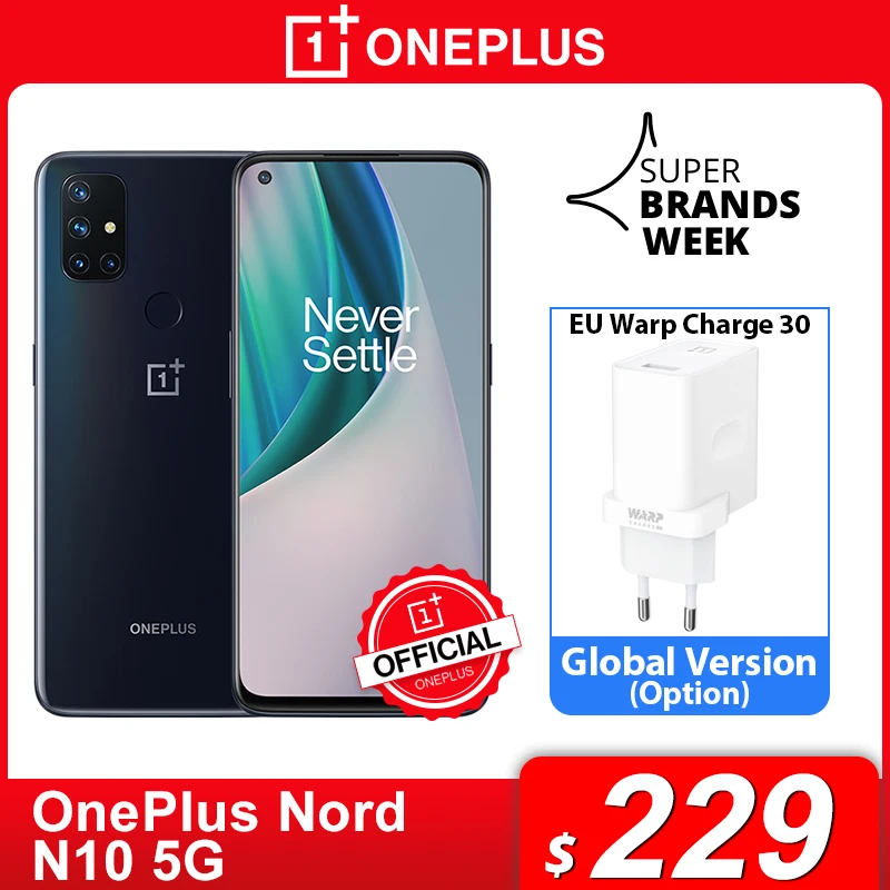  OnePlus Nord N10 5G OnePlus официального магазина Carter's мировая премьера глобальная версия 6 ГБ 128 Snapdragon 690 смартфон 90 Гц Дисплей 64MP 