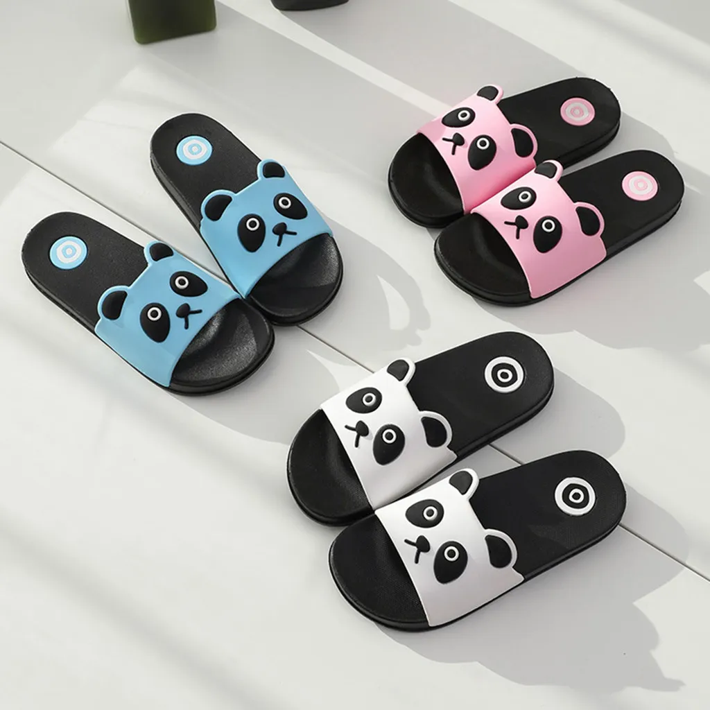 

Children's explosions panda slippers three-dimensional solid color cartoon panda home leisure beach slippers 40*