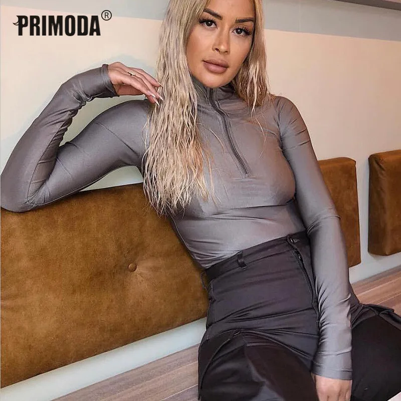 Женское облегающее боди с длинным рукавом однотонный комбинезон на молнии