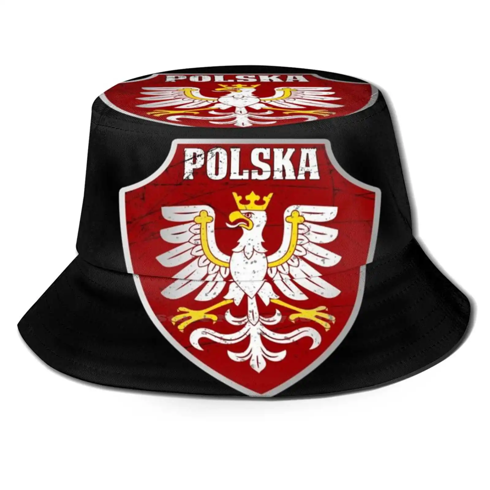 

Polska Logo Vintage Retro Eagle Polish Pride Poland Gear Unisex Fisherman Hats Bucket Hats Polish Pol Polska Poland Polish