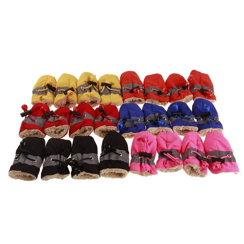 4 шт./компл. домашние питомцы собаки зимняя обувь непромокаемые Зимние ботиночки