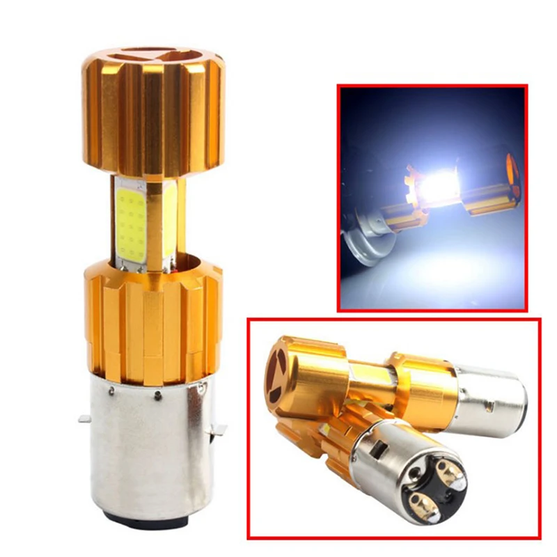 

1 шт. H6 BA20D Led Motorfiets Koplamp 2000LM 3COB мотоциклетная лампа Atv Скутер Led Koplamp Wit 12-30V