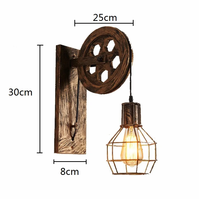 

Wall Lamp Vintage Industrial Decor Led Wall Lights For Home Wandlamp Retro Pulley Applique Murale Luminaire Luminaria Led Abajur