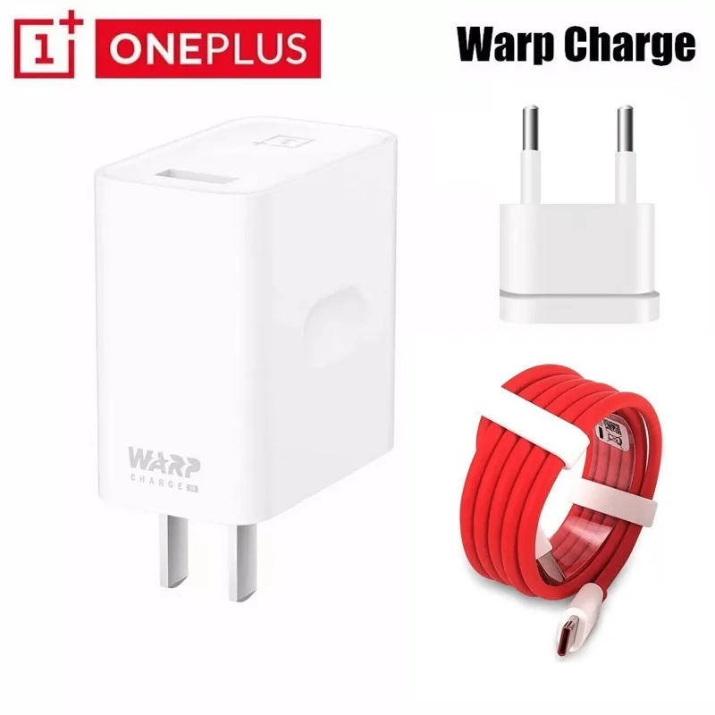 Оригинальный зарядный адаптер OnePlus 7T Warp 30 Вт EU зарядное устройство нейлоновый