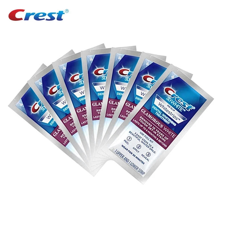 

Crest 3D White Whitestrips Glamorous Teeth Gum Care Whitening for Sensitive Tooth Dental Whitening Kit Enamel Safe 10 Treatments