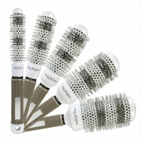 5 size nano ceramic ionic tech anti static round hair brush high temperature resistant thermal barrel comb for blow dry diy home