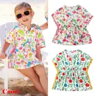 Платье lioraitiin для маленьких девочек, пляжный сарафан с рисунком фламинго, кактуса, цветов, хлопково-льняные платья, чехол для бикини