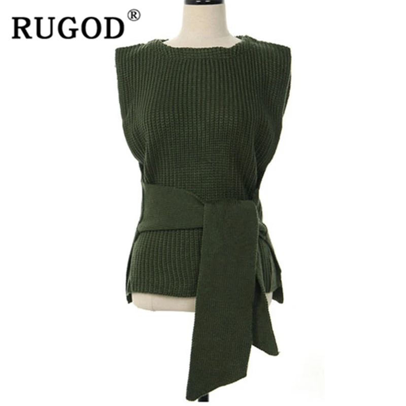RUGOD 2019 новый осенний однотонный жилет для женщин с круглым вырезом без рукавов со