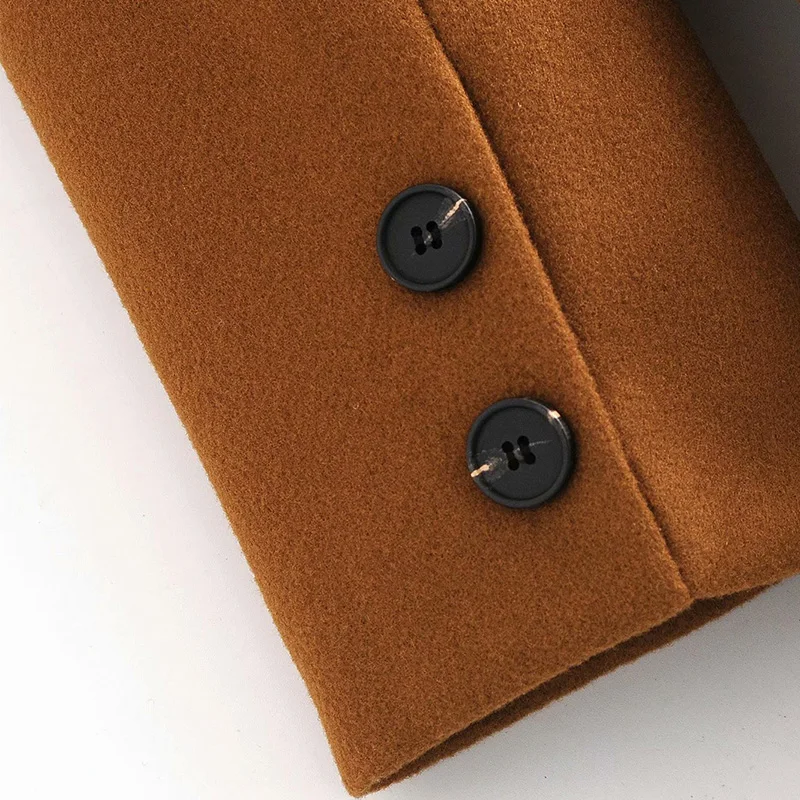 

Women Autumn Wool Blends Coats 2020 Solid Long Double Breasted Office Lady Female Fashion Elegant Coats Overcoat Clothes DW89135