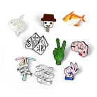 Детская игра эмалированная брошь OK кактус знак победы солома рыба бумага складной значок на лацкан мороженое 80-е 90-е собирать ювелирные изделия значки