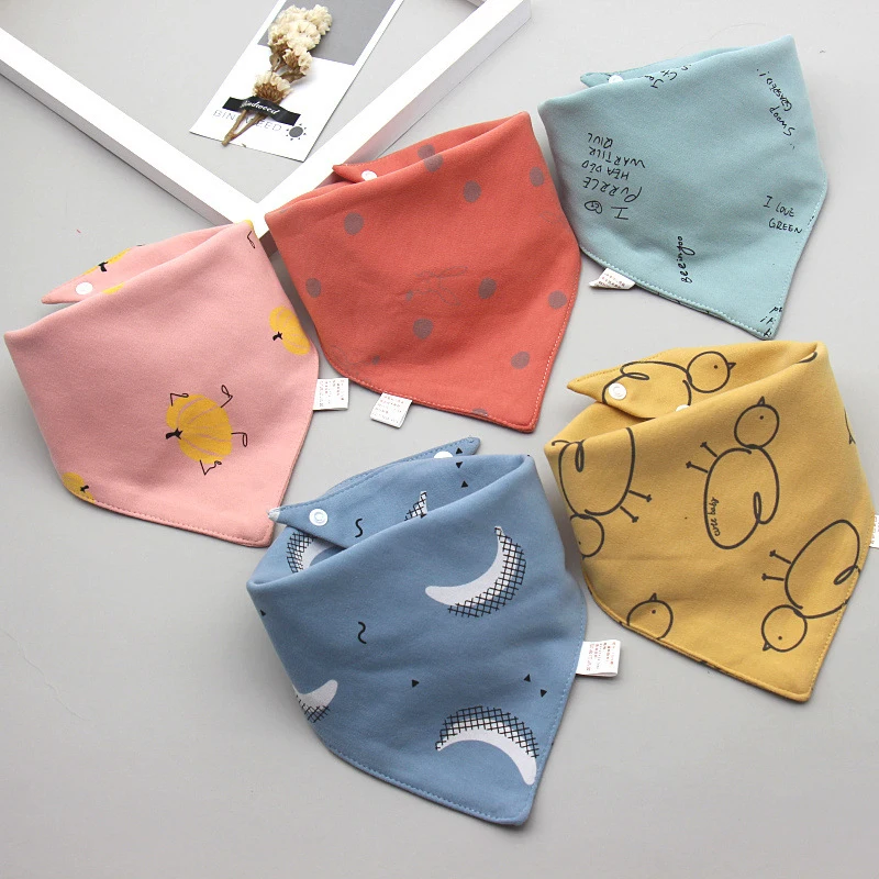 

5Pcs/Set Baby Bibs Triangle Double Cotton Bandana Bib Baby Boy Girl Babador Feeding Smock Infant Burp Cloth Newborn Saliva Towel