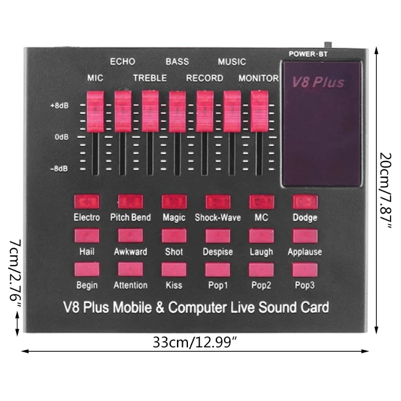 Портативная звуковая карта V8 смеситель с функцией изменения голоса USB интерфейс