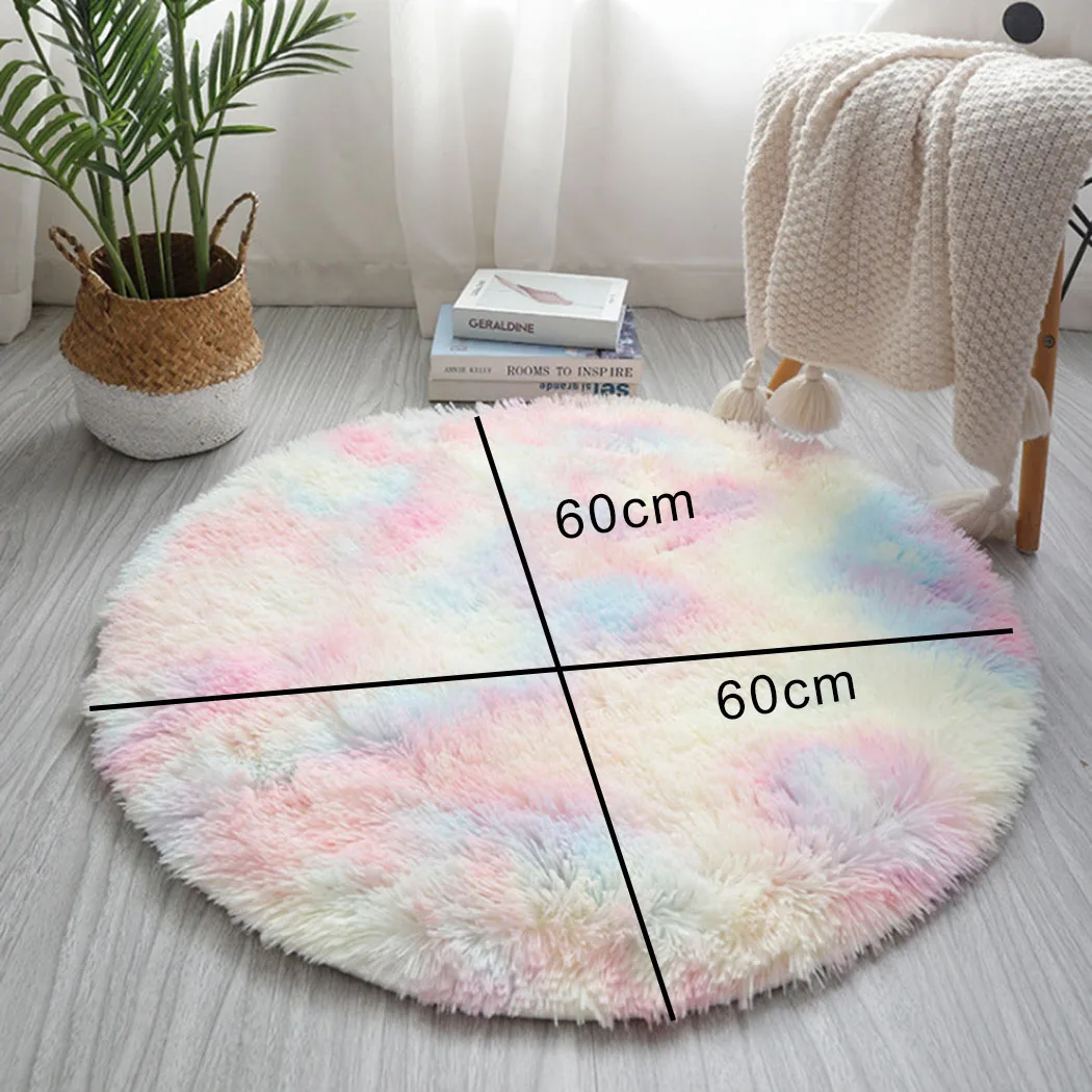 

Round Fluffy Rugs Rugs Shaggy Sponge Sandwich 60CM Anti-Skid Fiber Surface