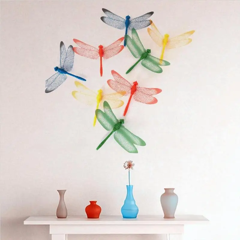 4 шт. ПВХ 3D наклейки в виде стрекозы | Дом и сад