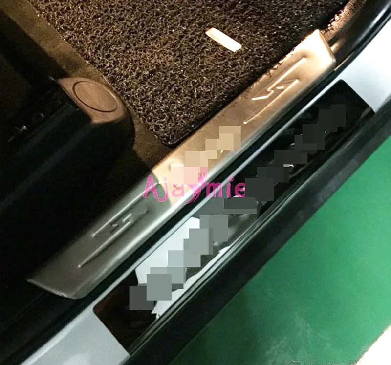 Нержавеющая сталь Ti Black наружный порог Накладка защита бампер для автомобильного