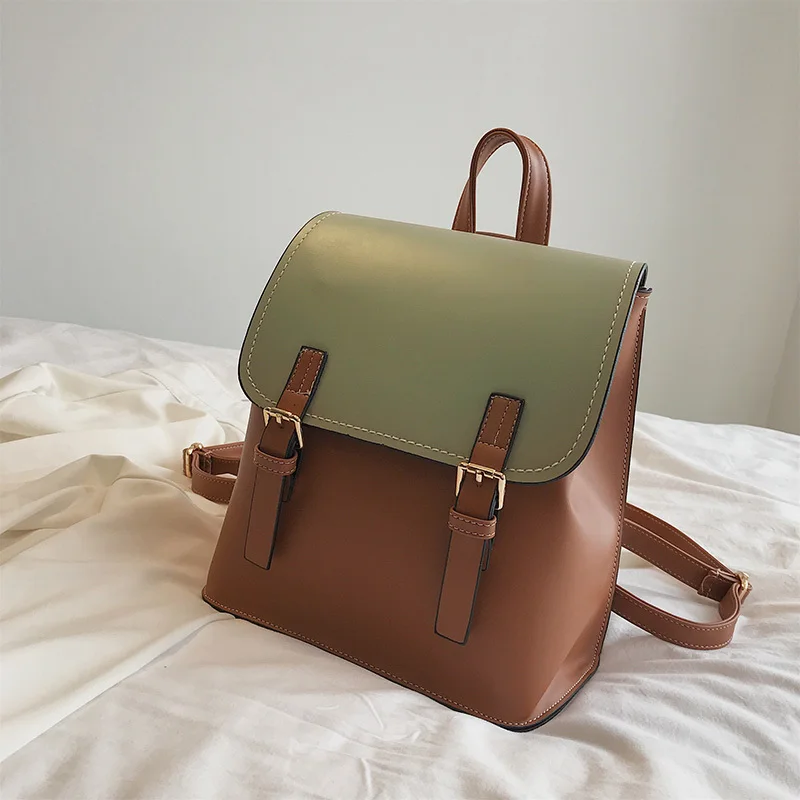 Autumn and winter women's bag high quality PU stitching color fashion hand student Messenger bags discount | Багаж и сумки