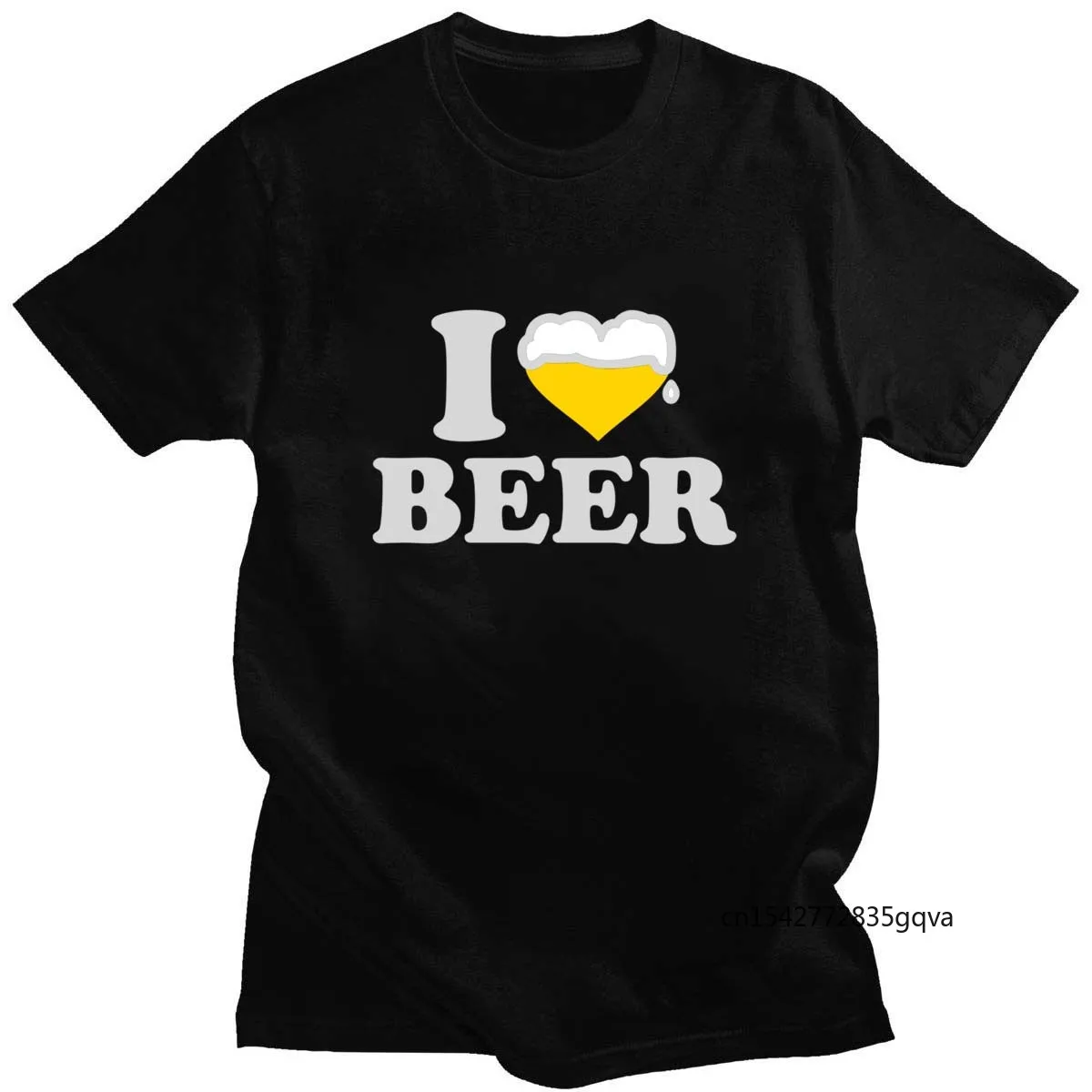 

Summer New Style I Love Beer Print T-Shirt Unisex Round Neck Cute Simple Daily Street Short Sleeves