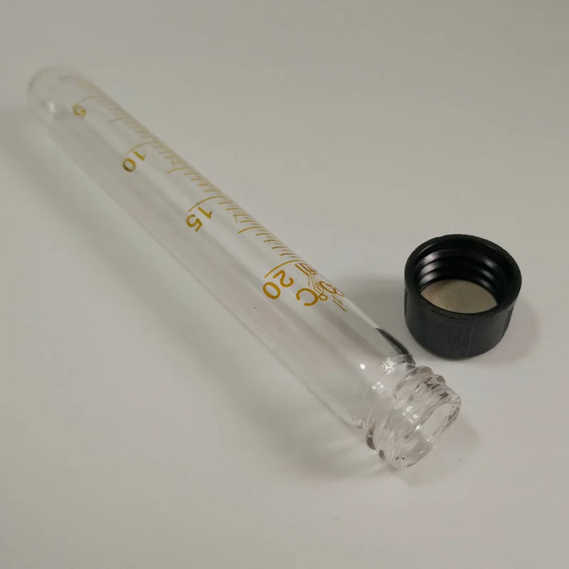 10Pcs/Lot 20ml Screw Top Graduated Glass Test Tubes Caps With Silicon Rubber Liners Centrifuge Tube Autoclavable | Канцтовары для