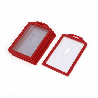 

5pcs Red Plastic Frame Vertical Slide ID Card Holder 84mm x 52mm