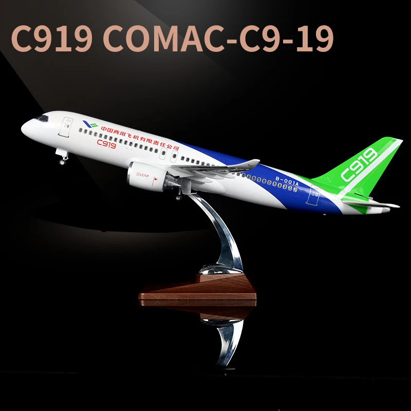

Литая под давлением модель самолета C919, 47 см, со светодиодный ным фонариком