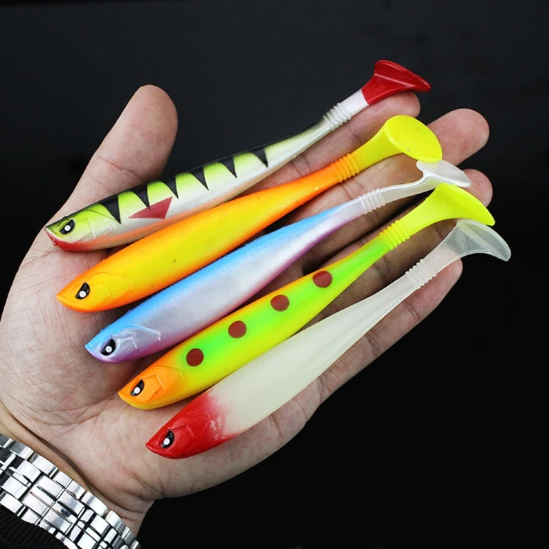 

5 Pcs Fishing Lures Fishing Accessories for freshwater & Saltwater Gear, Eco-Friendly Soft PVC Fishing Lures Kit