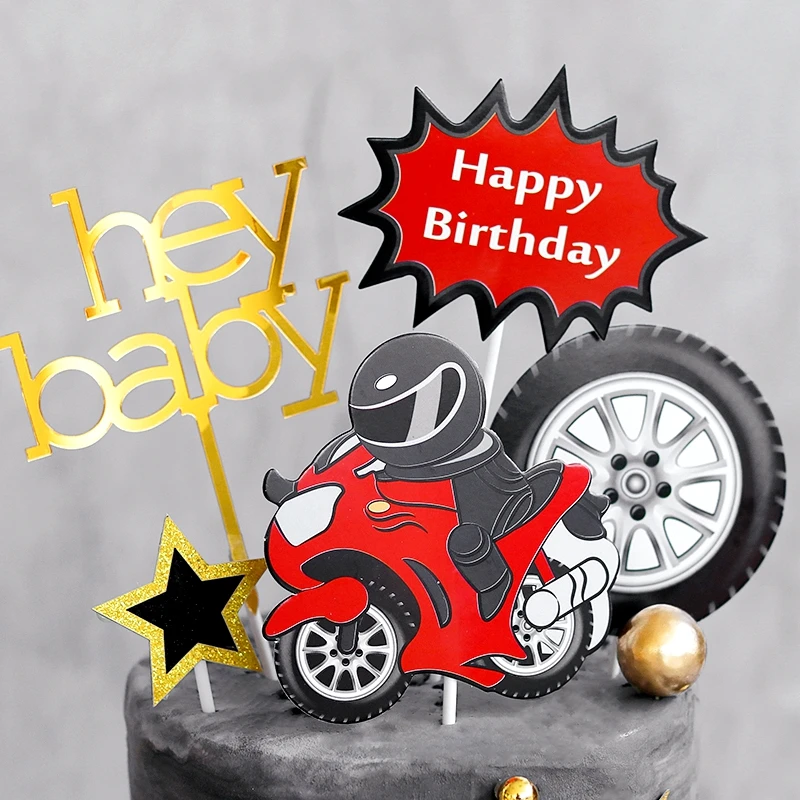 Локомотив из сплава для торта мотоциклетный Топпер детского праздника украшение