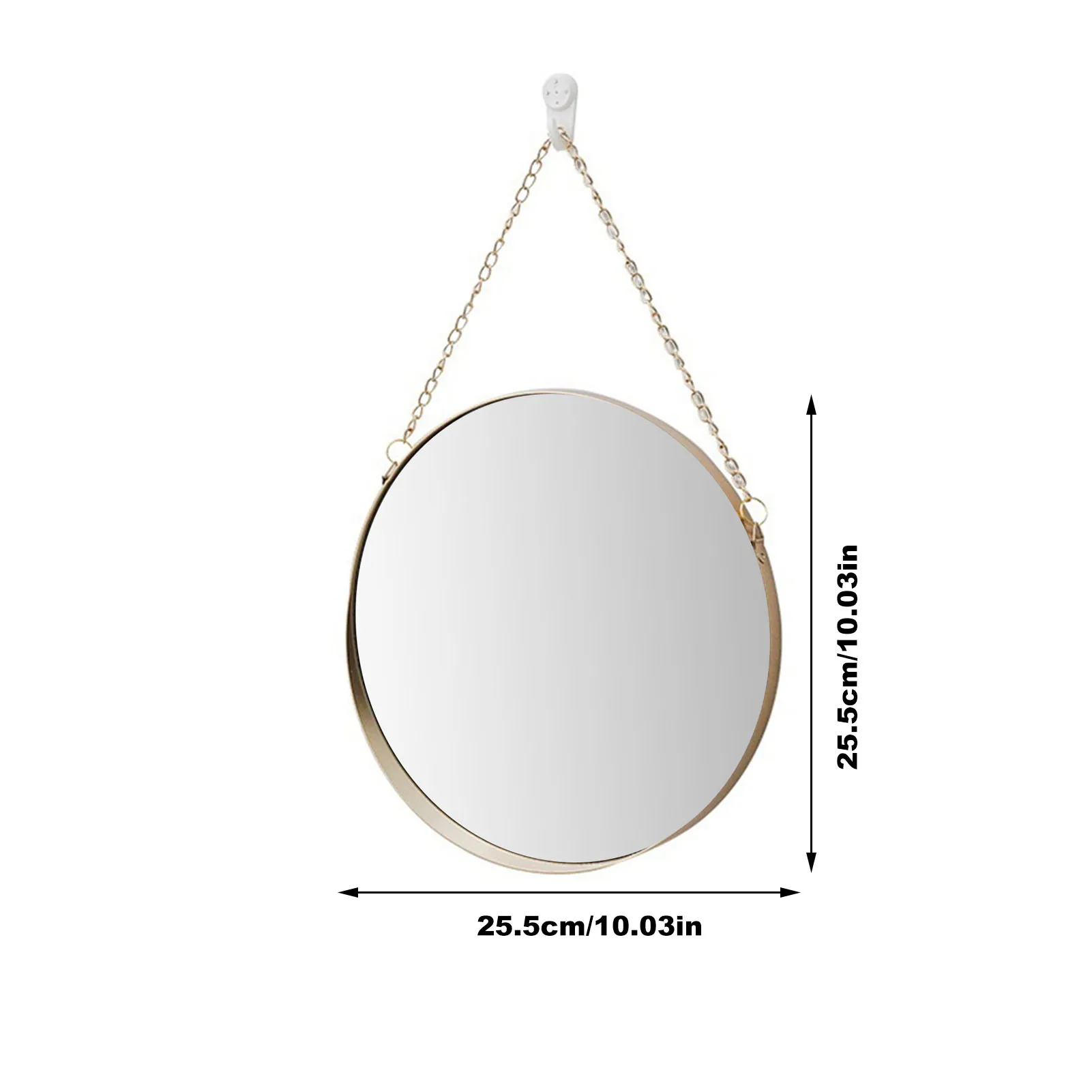 

10 Inch Dressing Table Wall Hanging Makeup Mirror Golden Circle Wall Mirror Salon Wall Art Toilet Bathroom Decorative Mirror