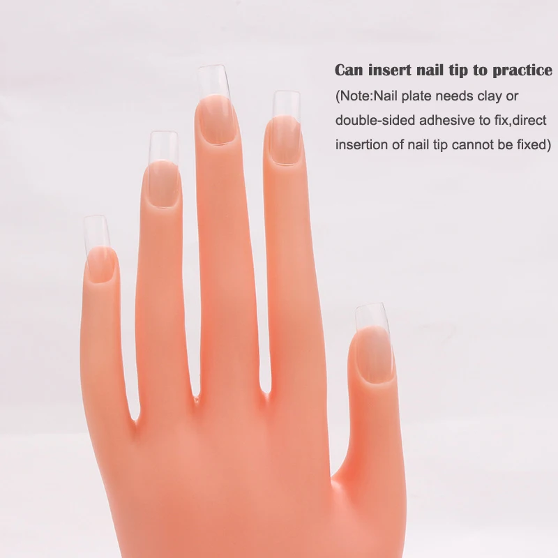 Soft Nail Training Practice Hand Manicure Mannequin Fake Silicone Salon Bendable Practice Hand for Nails Trainer Nail Art Tools images - 6