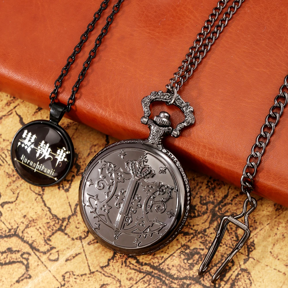 Exquisite Quartz Pocket Watch Necklace Clock Pendant Gifts Sets with Box Romen Numerals Dial High Grade Gifts Sets for Friends