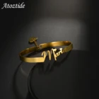 Женский браслет Atoztide из нержавеющей стали золотого цвета с именем сердца
