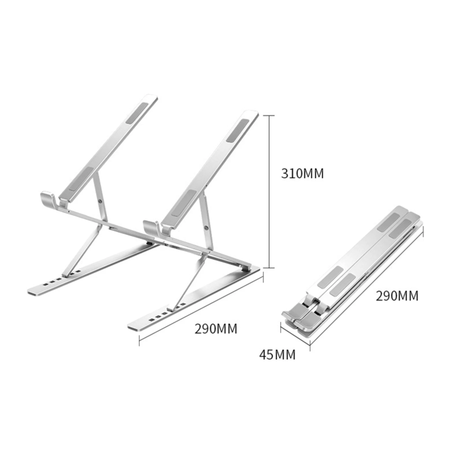 

4 anti-slip silicone Laptop Stand Laptop Holder Multi-Angle 9 Level Adjustable Holder Foldable Riser for under 17 inches