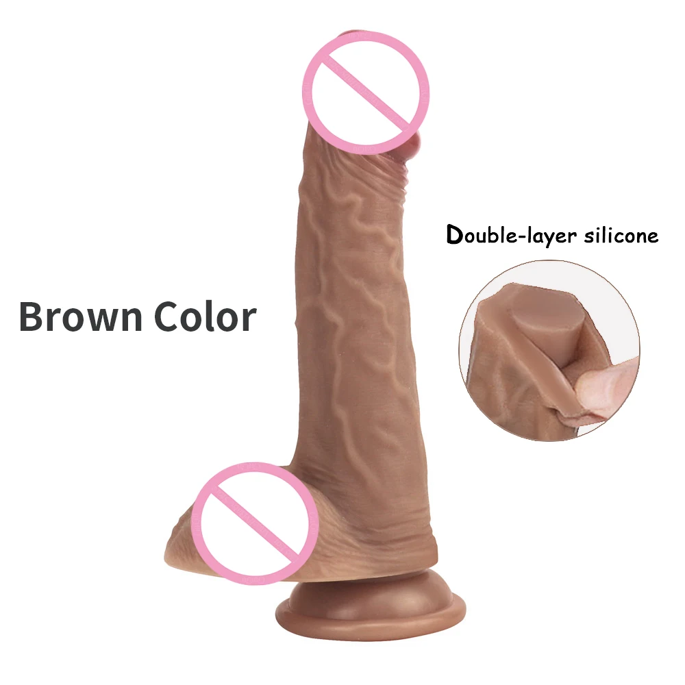 GaGu двухслойный жидкий силиконовый огромный фаллоимитатор пенис с присоской