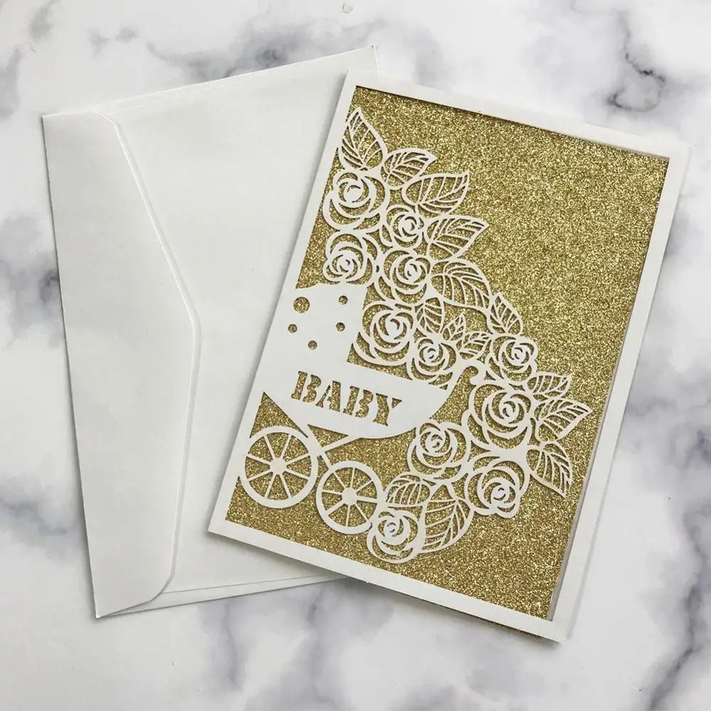 

20pcs/lot Baby Birthday Party Wedding Invitation Card Festival Anniversary Christening Grand Events Party Supplies Blessing Card