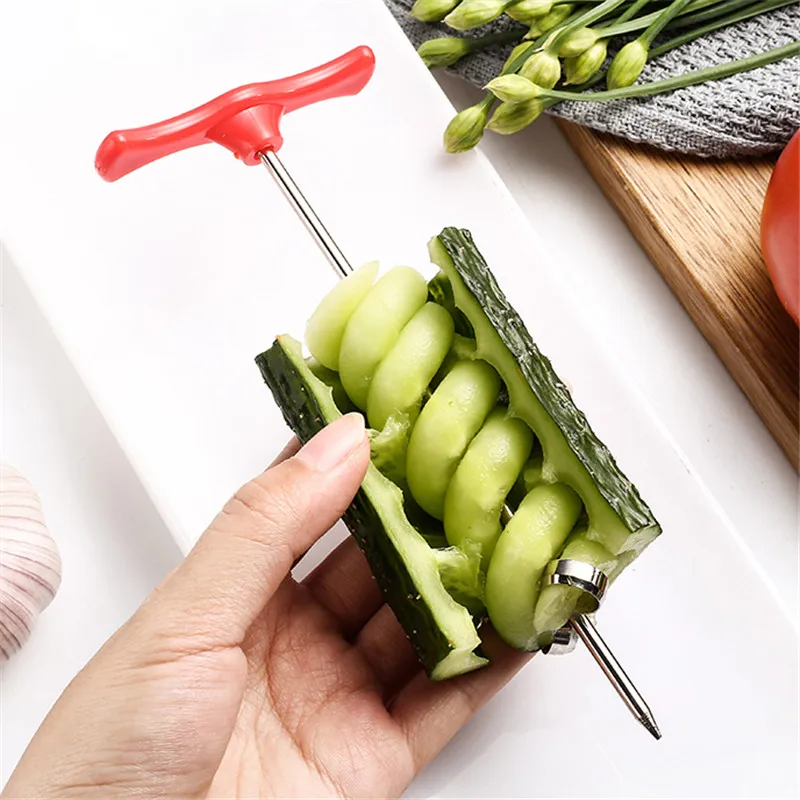 

Vegetables Spiral Knife Carving Tool Potato Carrot Cucumber Salad Chopper Creative Screw Slicer Cutter Spiralizer Kitchen Tool